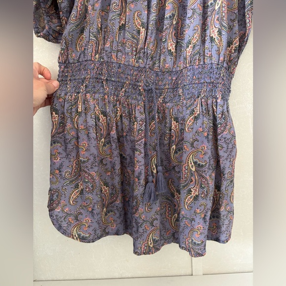 Denim & Supply | Ralph Lauren Blue Paisley Long Sleeve Dress | Size Large - Picture 4 of 6
